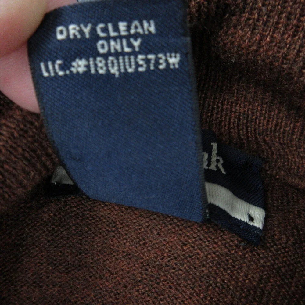 Jos A Bank Sweater Mens Large Brown Heather Wool Long Sleeve Pullover
